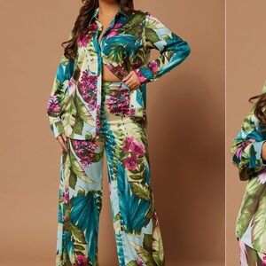 Fashion Nova Tropical Floral Set - Multicolor- new without tag